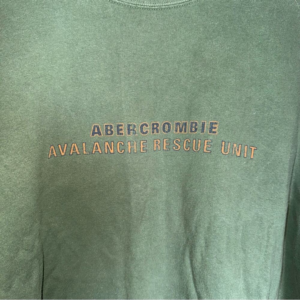 NWOT VNTG ABERCROMBIE mens preppy 90s y2k ski rescue graphic long sleeve tee XL - Picture 3 of 5